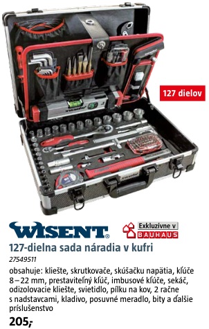 Wisent 127-dielna sada náradia v kufri