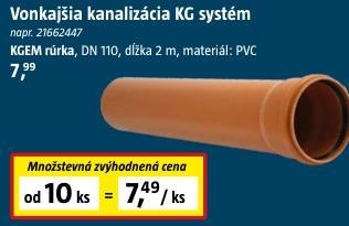 Kanalizačná rúra KGEM DN110 2 m
