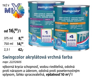 Swingcolor akrylátová vrchná farba 0.75 l
