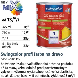 Swingcolor profi farba na drevo 0.75 l