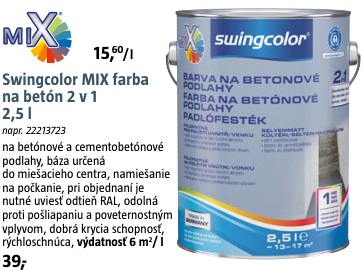 Swingcolor MIX farba na betón 2v 1