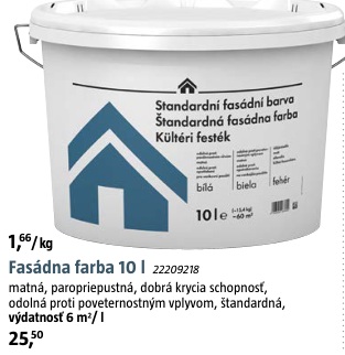 Fasádna farba biela 10 l