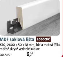 Logoclic MDF soklová lišta K50