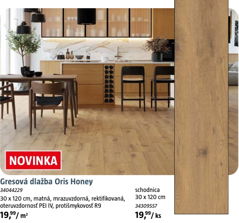 Schodnica Oris Honey 30×120 cm
