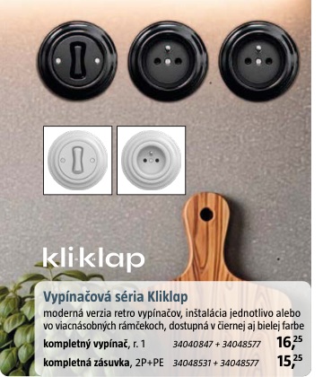 Kliklap kompletný vypínač č. 1