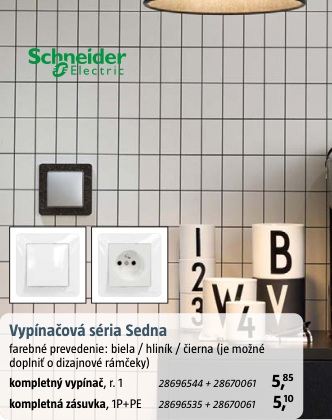 Schneider Electric Sedna kompletný vypínač č. 1
