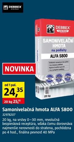 Debbex ALFA S800 samonivelačná hmota