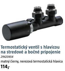 Termostatický ventil s hlavicou čierny
