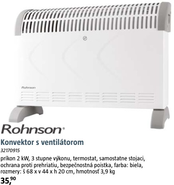 Rohnson konvektor s ventilátorom