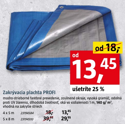 Zakrývacia plachta PROFI 4 × 5 m