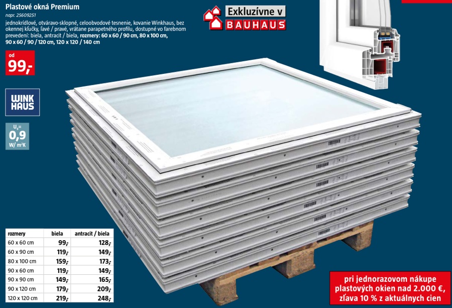 Solid Elements okno Premium 60×90 cm antracit/biele