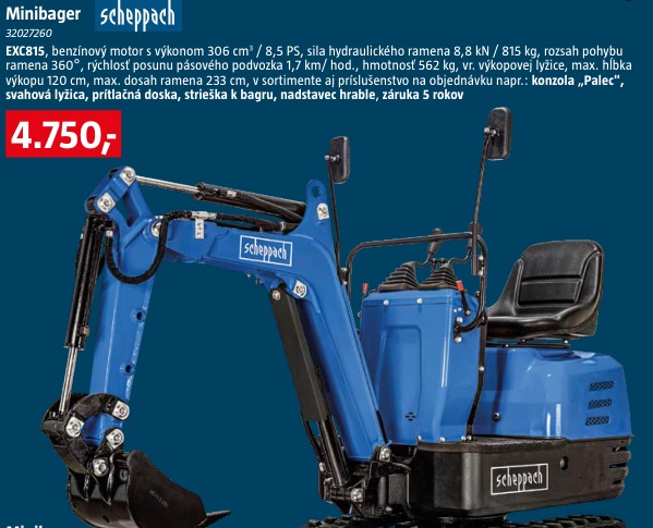 Scheppach minibager EXC815