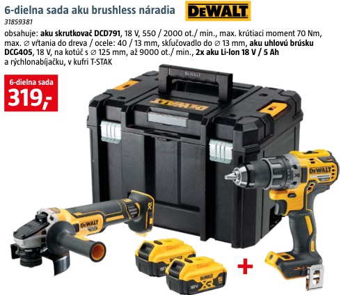 DeWalt 6-dielna sada aku náradia