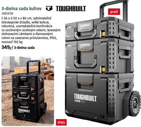ToughBuilt 3-dielna sada kufrov
