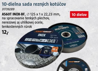Craftomat sada rezných kotúčov AS60T INOX-BF