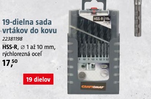 Craftomat 19-dielna sada vrtákov HSS-R