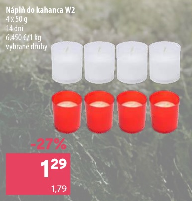 Náplne do kahancov W2 4 × 50 g