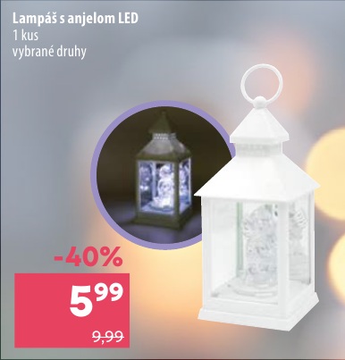 LED lampáš s anjelom