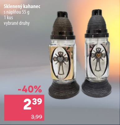 Sklenený kahanec s náplňou 55 g
