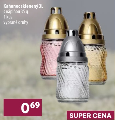 Sklenený kahanec 3L s náplňou 35 g