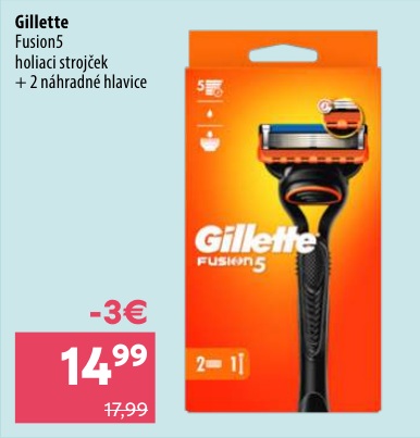 Gillette Fusion5 holiaci strojček a 2 hlavice