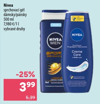 Nivea sprchový gél 500 ml
