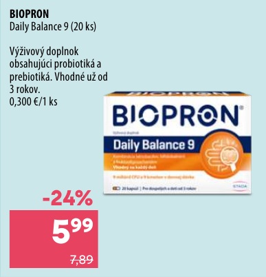 Biopron Daily Balance 9 výživový doplnok 20 ks