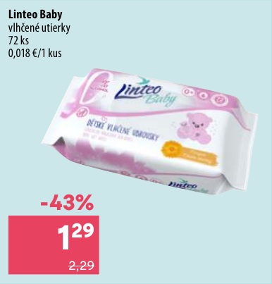 Linteo Baby vlhčené utierky 72 ks