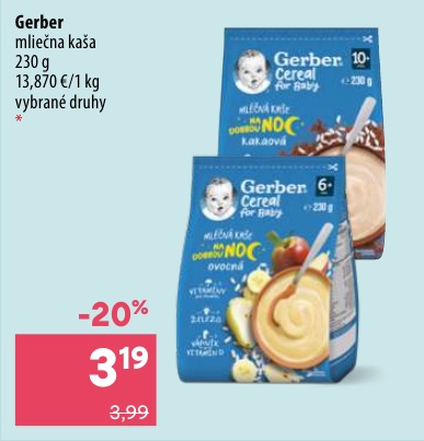 Gerber mliečna kaša 230 g