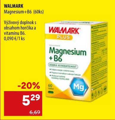 Walmark Magnézium s vitamínom B6, 60 tabliet