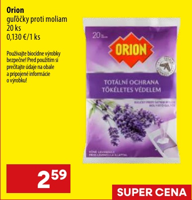 Orion guľôčky proti moliam 20 ks