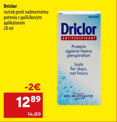 Driclor antiperspirant roll-on 20 ml