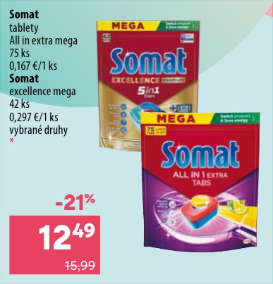 Somat All in Extra Mega tablety do umývačky 75 ks