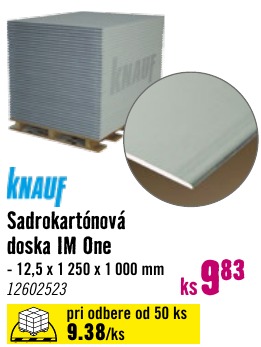 Sadrokartónová doska IM One 1250 × 1000 mm