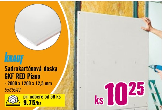 Sadrokartónová doska GKF RED Piano