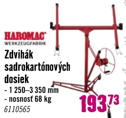 Zdvihák sadrokartónových dosiek