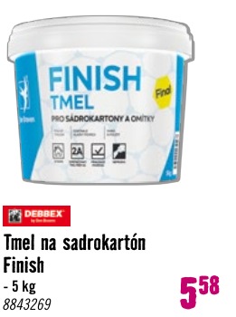 Tmel na sadrokartón Finish
