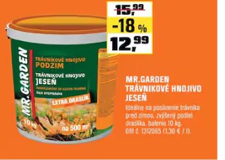 Mr.Garden trávnikové hnojivo Jeseň 10 kg