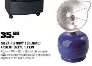 Meva plynový teplomet Ardent U2171 1,1 kW
