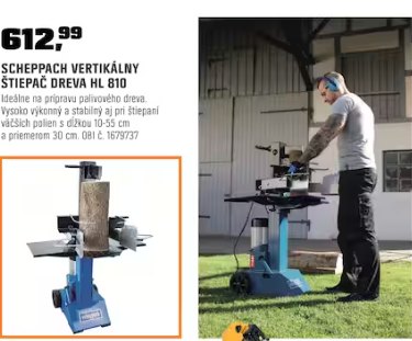 Scheppach vertikálny štiepač dreva HL 810