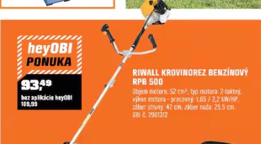 Riwall benzínový krovinorez RPB 500