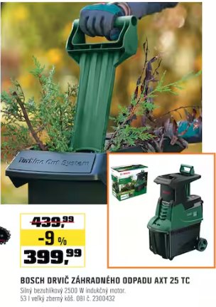 Bosch drvič záhradného odpadu AXT 25 TC
