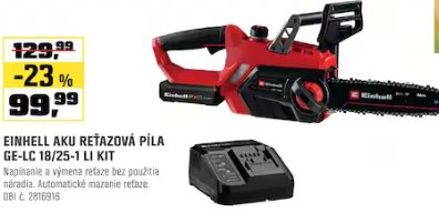 Einhell aku reťazová píla GE-LC 18/25-1 Li Kit