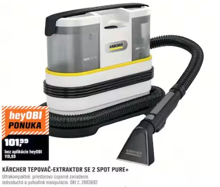 Kärcher tepovač-extraktor SE 2 Spot Pure+