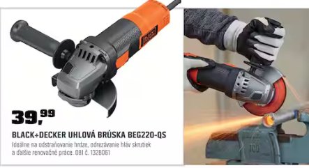 Black+Decker uhlová brúska BEG220-QS