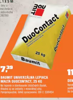 Baumit univerzálna lepiaca malta DuoContact 25 kg