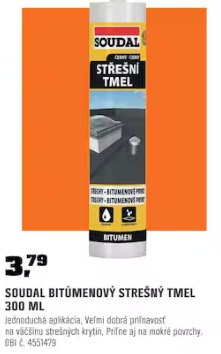 Soudal bitúmenový strešný tmel 300 ml
