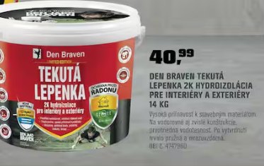 Den Braven tekutá lepenka 2K hydroizolácia 14 kg