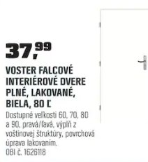 Voster interiérové dvere plné biele 80 Ľ