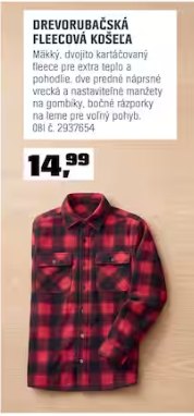 Drevorubačská fleecová košeľa